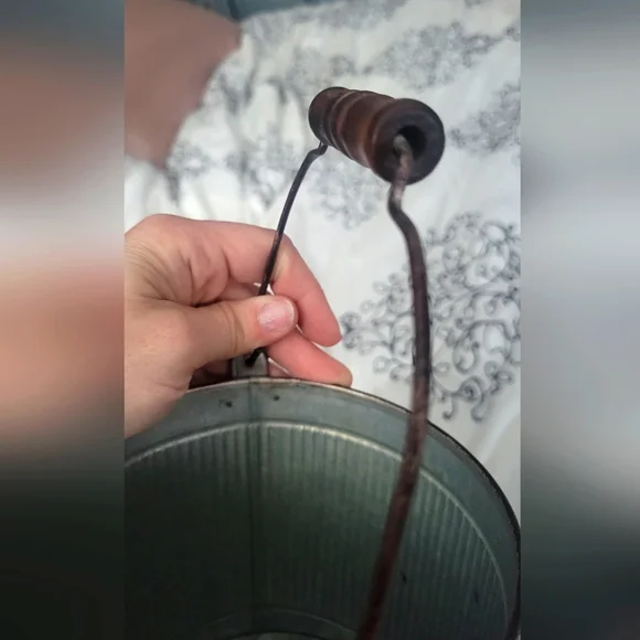 Vintage French Prix D'Honneur Galvanized Metal Bucket Decor - Picture 4 of 5